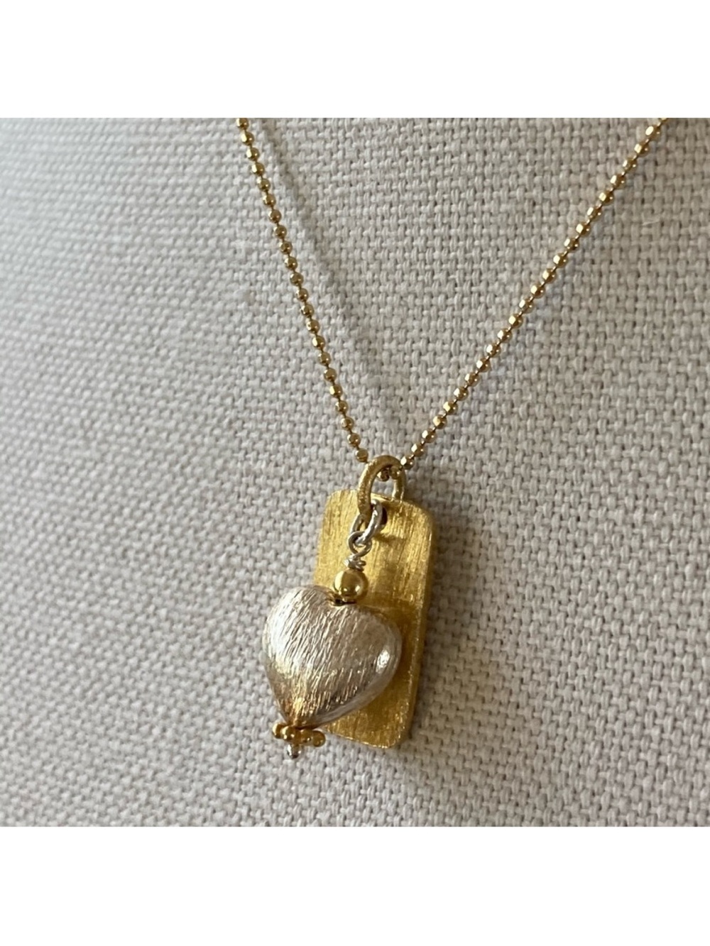 Gold Vermeil Sterling Silver Heart Pendant Necklace